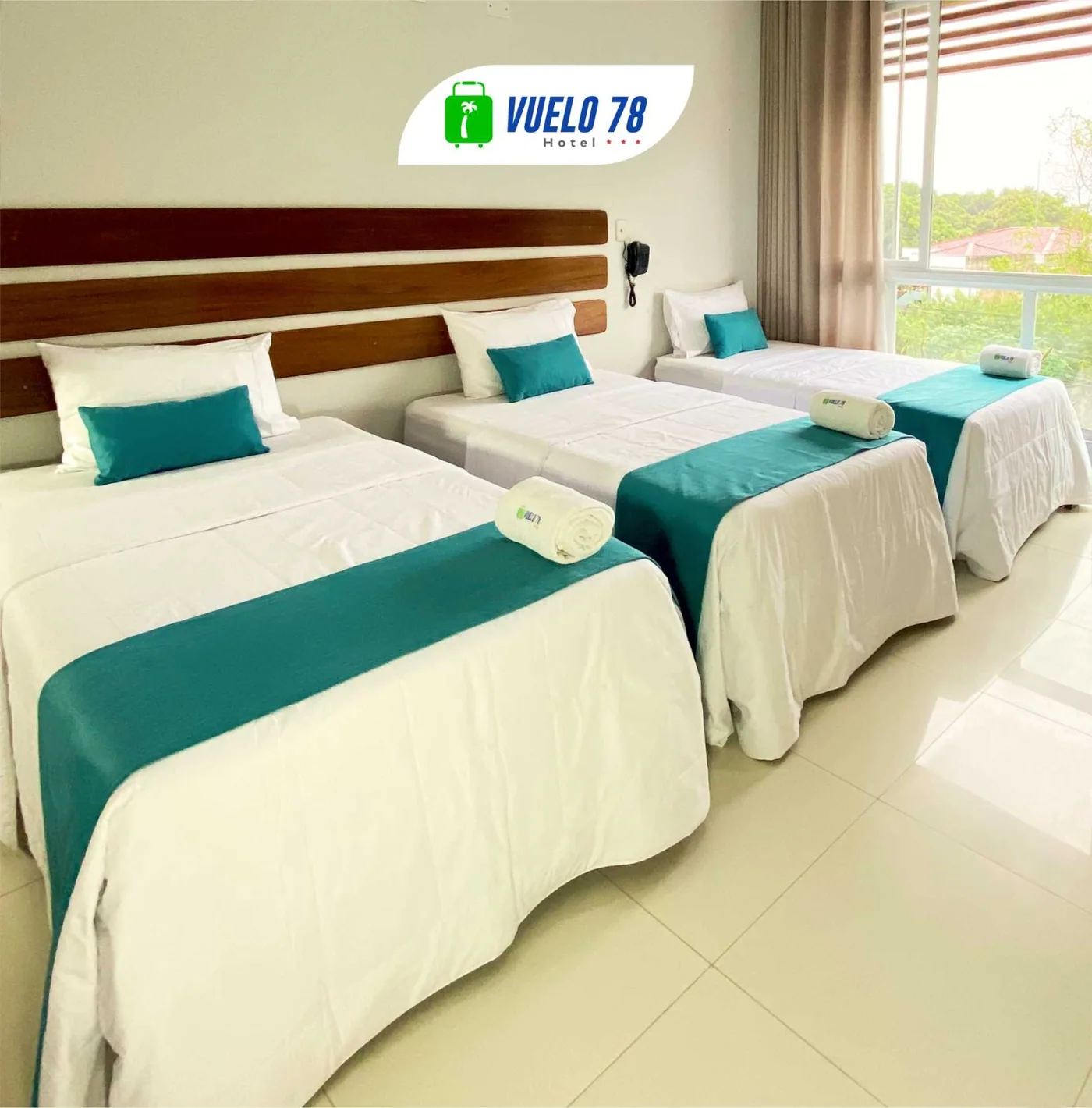 Area principal de camas en la Habitación Triple